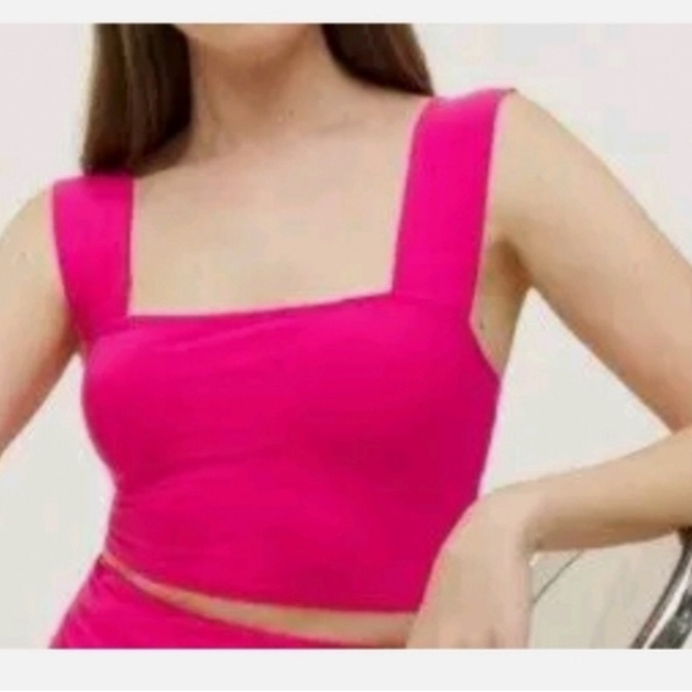 NEW Reformation Rika Knit Tank Top Pink Corvette Size Small